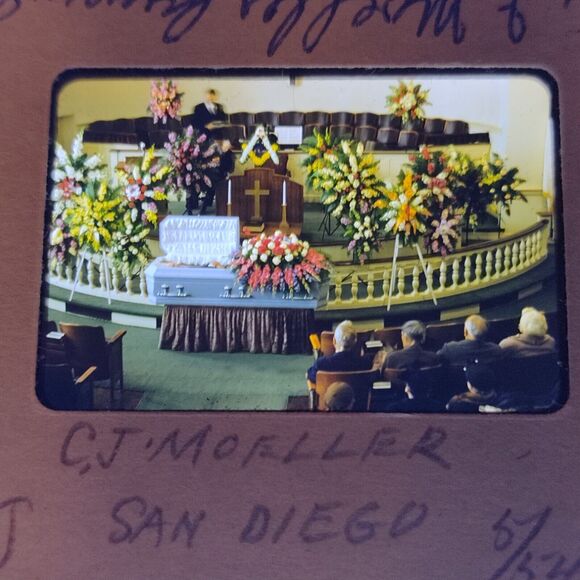 Original Red Kodachrome Slide 1954 Funeral In San Diego Lot Of 2 Vtg - Picture 2 of 3